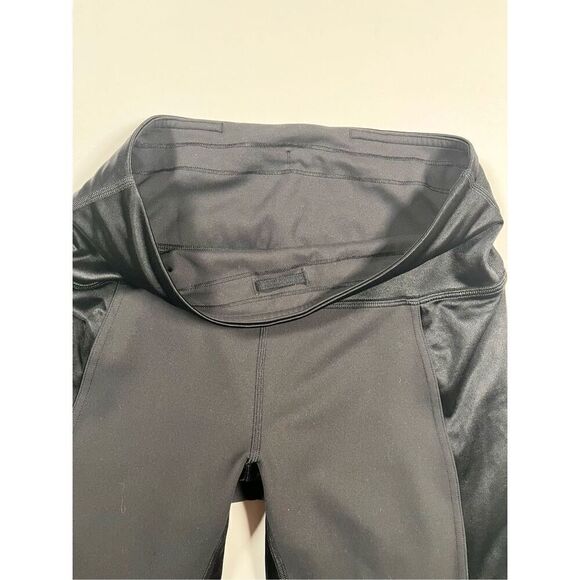 Lululemon Wunder Train High Rise Tight 28" Black Satin Panels W5GC5S Size 6 EUC - Picture 5 of 10